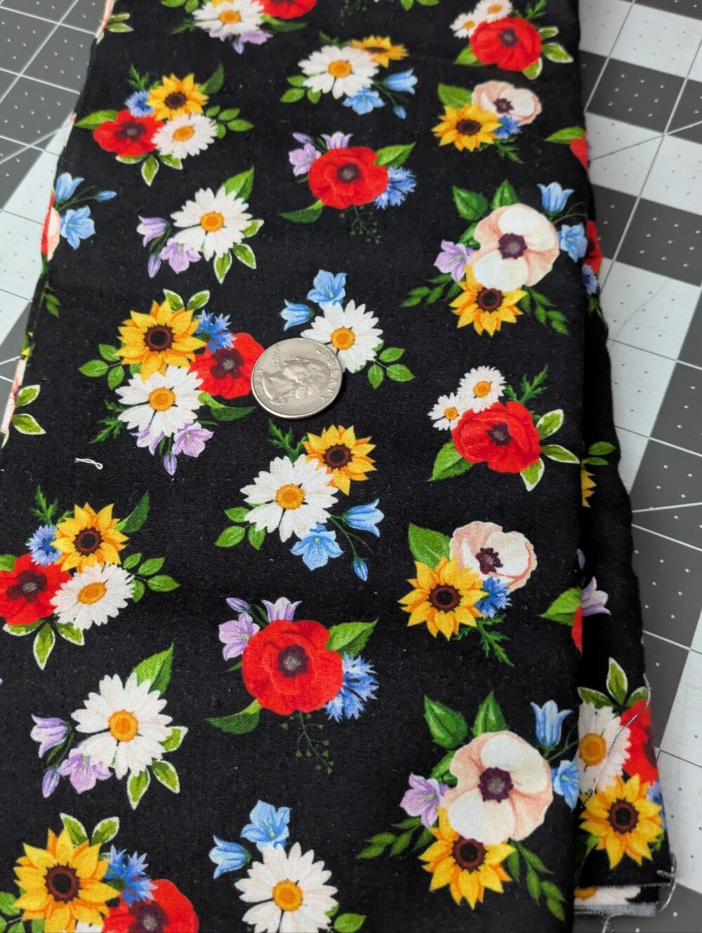 Flowered Cotton Fabric 2 Yards